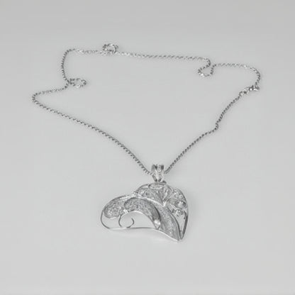 Coração filigrana prata 925